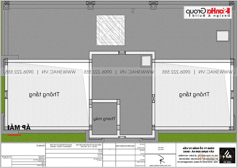 Mặt bằng công năng tầng áp mái biệt thự tân cổ điển tại Sài Gòn 