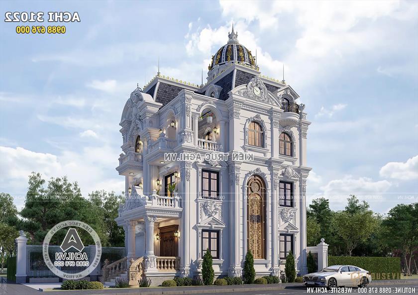 Toàn cảnh không gian ngoại thất đẹp đến từng chi tiết nhỏ của mẫu biệt thự Pháp