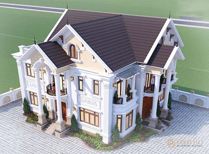 Ngôi biệt thự 3 tầng kiểu Pháp này gây ấn tượng bởi lối kiến ​​trúc vuông vắn