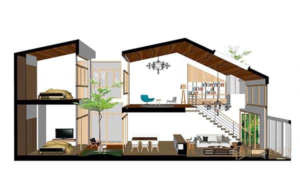 Nhà ống 2 tầng mái thái mặt tiền 5m thiết kế lệch tầng