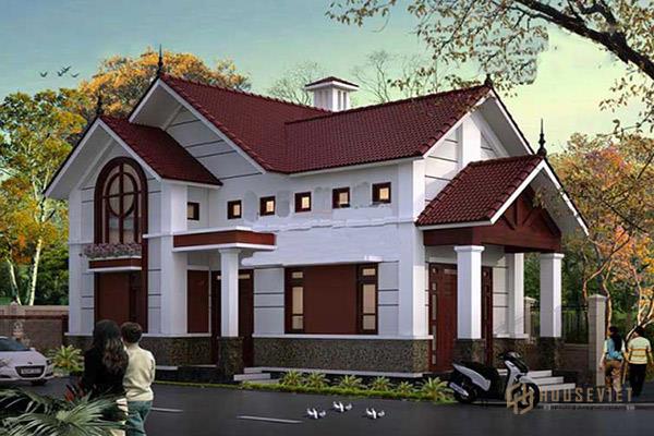 Sử dụng mái thái tạo nên sự hài hòa với màu sơn ngoại thất
