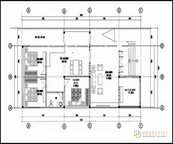 Mẫu nhà cấp 4 7x15 3 phòng ngủ được bố trí cụ thể và phân chia diện tích phù hợp