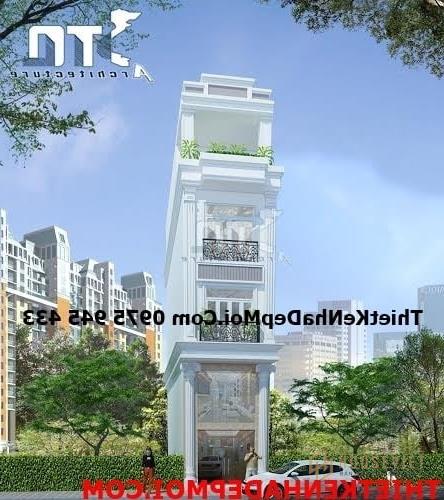 Phối cảnh phối cảnh mẫu nhà phố 5 tầng kiểu pháp đẹp mặt tiền 3m, sâu 10m