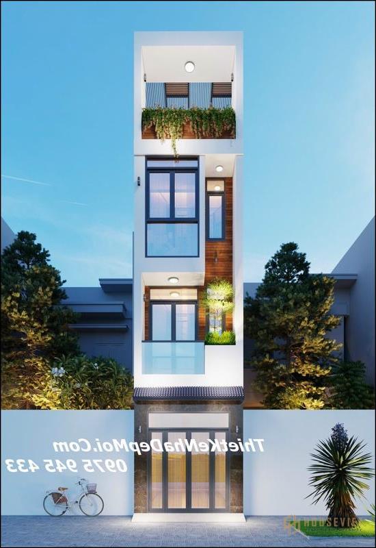 Mẫu nhà ống 3 tầng mặt tiền 3m đẹp.  rộng
