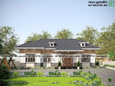Nhà vườn 1 tầng mái thái 15x9m phong cách hiện đại tại Trà Vinh BT1T85