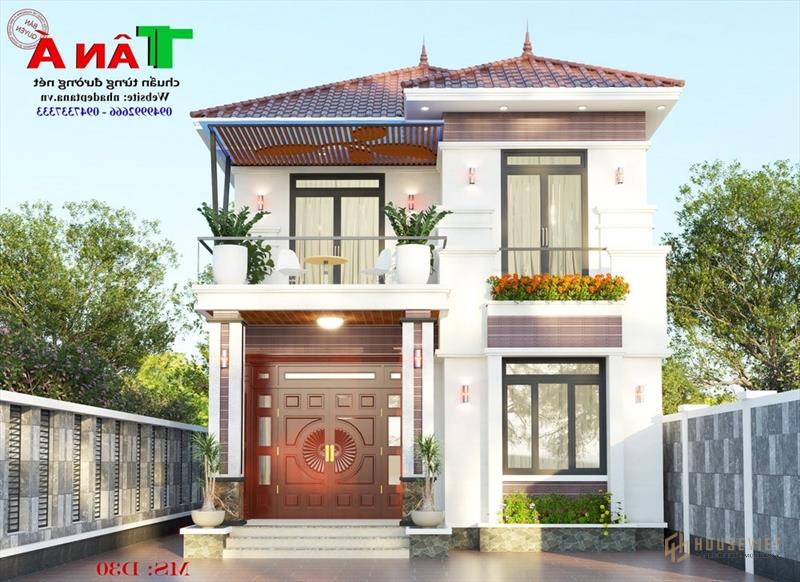 Mẫu nhà 2 tầng hiện đại kiến ​​trúc mái thái ở Nghệ An MS: D30