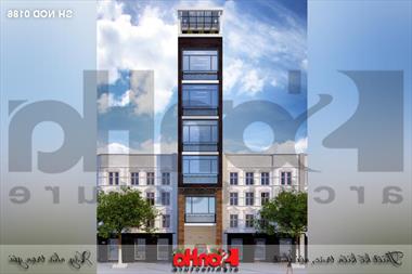 Mẫu thiết kế nhà phố hiện đại mặt tiền 4m 7 tầng tại Hà Nội - SH NOD 0186