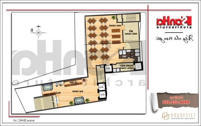 Mặt bằng công năng tầng 2 khách sạn hiện đại tại Đà Nẵng SH KS 0038