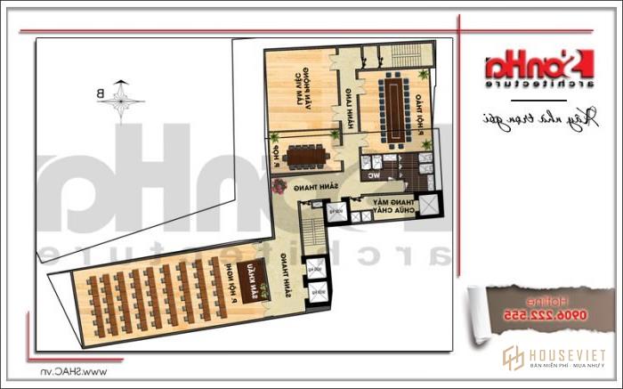 Mặt bằng công năng tầng 3 khách sạn hiện đại tại Đà Nẵng SH KS 0038