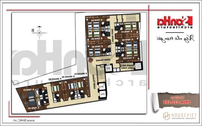 Công năng từ tầng 4 đến tầng 5 khách sạn hiện đại tại Đà Nẵng SH KS 0038
