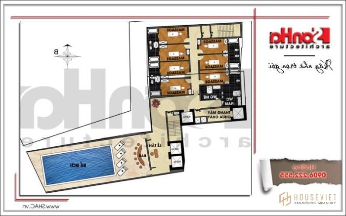 Mặt bằng công năng tầng 13 khách sạn hiện đại tại Đà Nẵng SH KS 0038