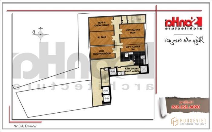 Mặt bằng công năng tầng 15 khách sạn hiện đại tại Đà Nẵng SH KS 0038