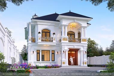 Bản vẽ biệt thự 2 tầng tân cổ điển đẹp tại Hải Phòng (TGĐ: Chị Hảo - Thủy Nguyên) BT22443
