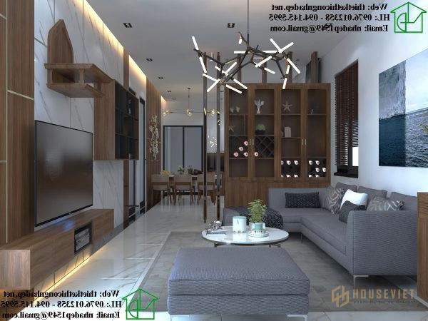 Thiết kế nội thất phòng khách mẫu nhà cấp 4 70m2 NDNC474