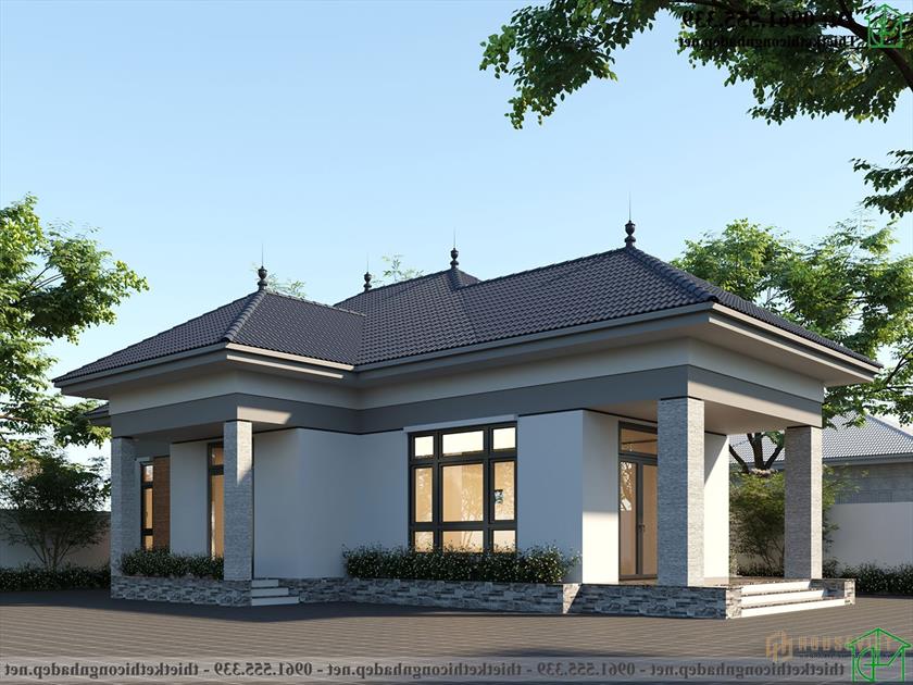 Mẫu thiết kế nhà mái thái đẹp kiểu Nhật NDBT1T117
