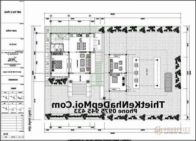 Bản vẽ nhà đẹp 90m2 2 tầng ở nông thôn