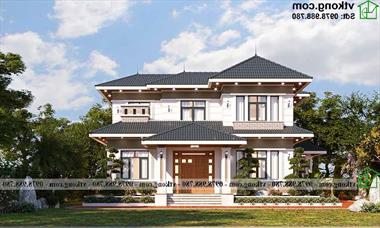 Mẫu biệt thự mái thái 14x10m kiểu Nhật sang trọng tại Vĩnh Phúc BT2T80
