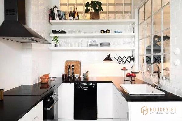 thiết kế phòng bếp nhà cấp 4 hình chữ U
