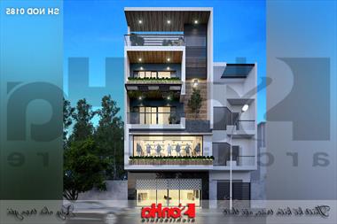 Mẫu thiết kế nhà phố hiện đại kết hợp kinh doanh 5 tầng tại Hà Nam - SH NOD 0185