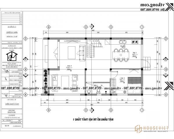 Mẫu nhà ống 2 tầng 800 triệu