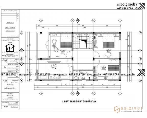 Mẫu nhà ống 2 tầng 800 triệu