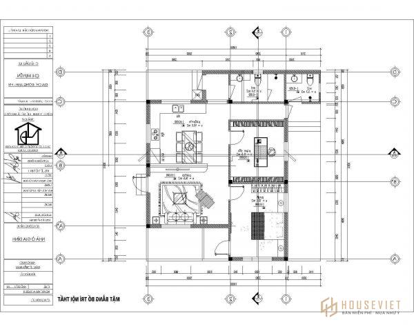 mặt bằng nội thất nhà cấp 4 90m2