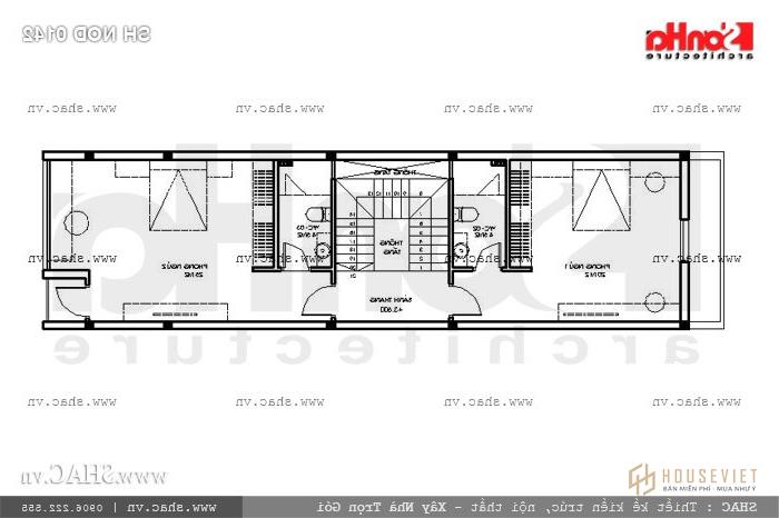 Bản vẽ mặt bằng tầng 2 sh gật 0142