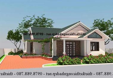 Bản vẽ nhà cấp 4 mái thái 130m2 phong cách hiện đại