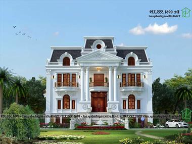 Mẫu biệt thự 3 tầng tân cổ điển 14x17m tại Thái Bình NDBT3T43