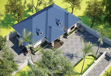 Mẫu nhà cấp 4 mái thái 4 phòng ngủ ấn tượng nhìn thật đã mắt.