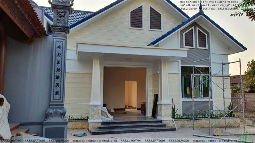 Mẫu nhà cấp 4 có 4 phòng ngủ mái thái NDNC4153