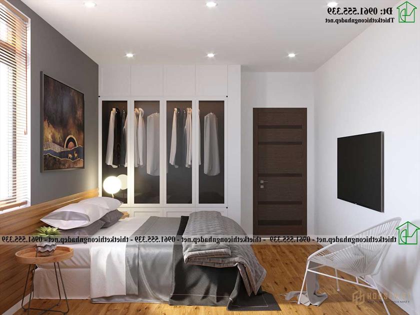 Thiết kế nội thất phòng ngủ hiện đại cho nhà ống đẹp NDNP2T24