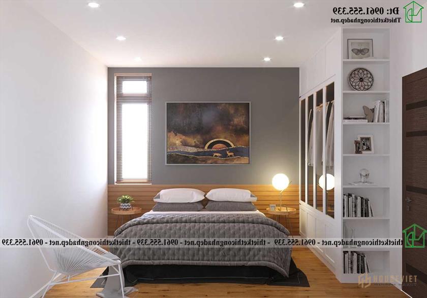 Giường và táp đầu giường cho phòng ngủ có ống NDNP2T24