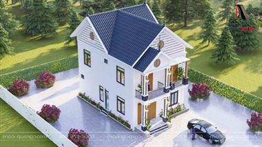 Mẫu thiết kế nhà 2 tầng 8x12m mái thái ở Hải Dương