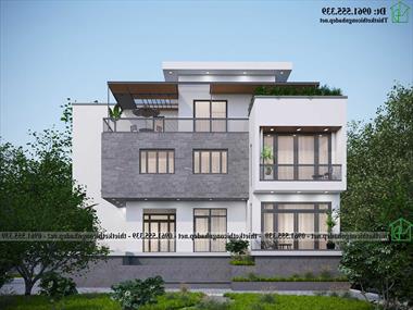 Mẫu thiết kế biệt thự 3 tầng 2 mặt tiền hiện đại ấn tượng tại Hải Phòng NDBT3T45