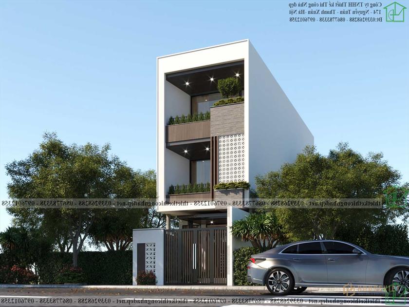 Mẫu thiết kế nhà lệch tầng đẹp NDNP3T58