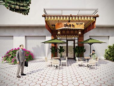 Thiết kế quán cafe 5 × 20 mang đậm hơi thở Tây Bắc