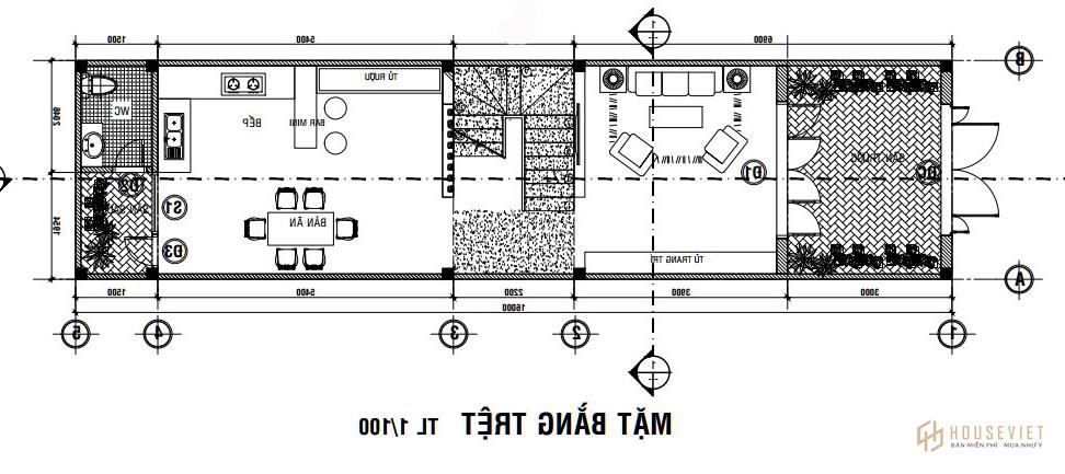 Bản vẽ thẻ nhà phố 4x16m khoa học và tiện nghi