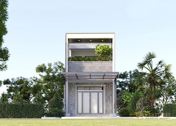 Mẫu nhà 2 tầng đẹp hiện đại mặt tiền 4m