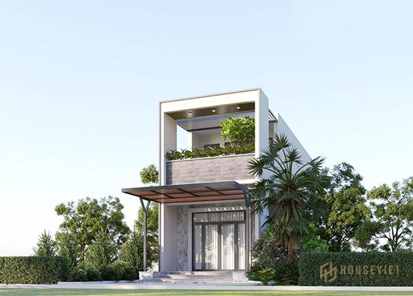 Bản vẽ thẻ nhà phố 2 tầng 4x16