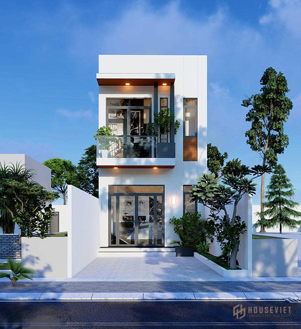 Mẫu thiết kế nhà 2 tầng mặt tiền 4m giá rẻ.  mặt tiền