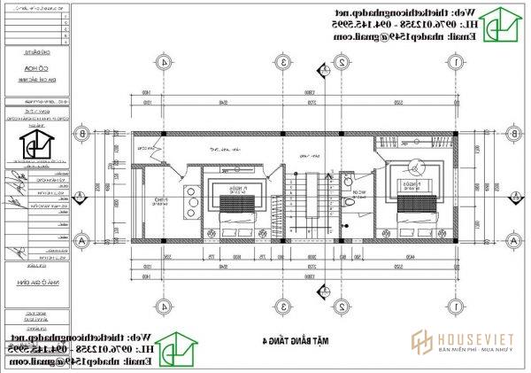 Nhà phố 4 tầng 1 tum NDNP4T11