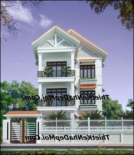 mau nha dep 3 tang hinh chu l ngang 7,5m mai thai