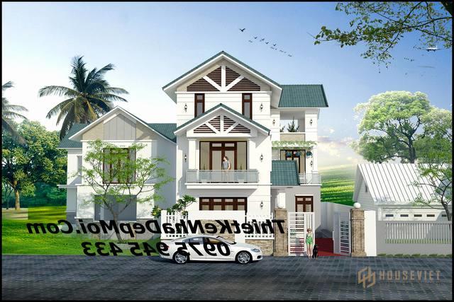 mẫu nhà 3 tầng chữ l 85m2 đẹp