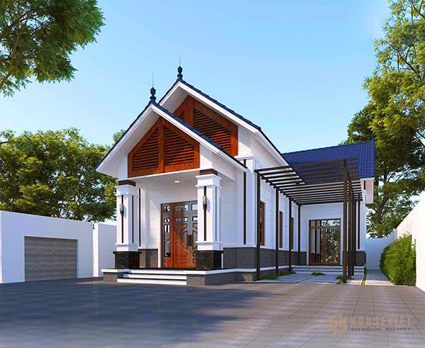 Mẫu 6 - Biệt thự mini mái thái hình chữ L