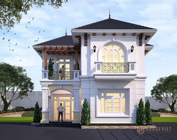 Mẫu 8 - Mẫu thiết kế biệt thự mái thái 2 tầng phong cách tân cổ điển