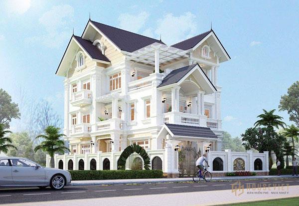Mẫu 16 - Nhà biệt thự phố 3 tầng mái thái