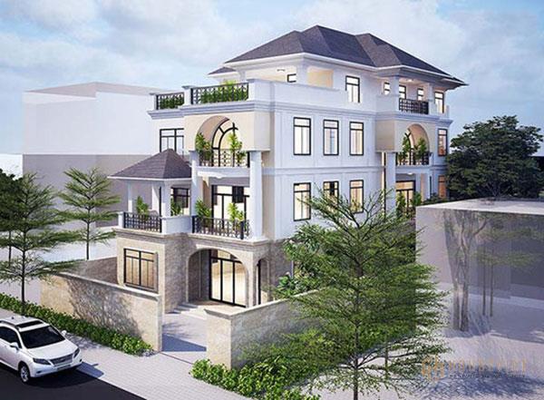 Mẫu 20 - Nhà phố mái thái phong cách hiện đại