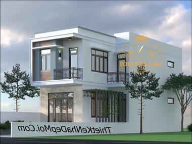 Mẫu nhà chữ L mái bằng đẹp thông thoáng hiện đại anh Duẩn