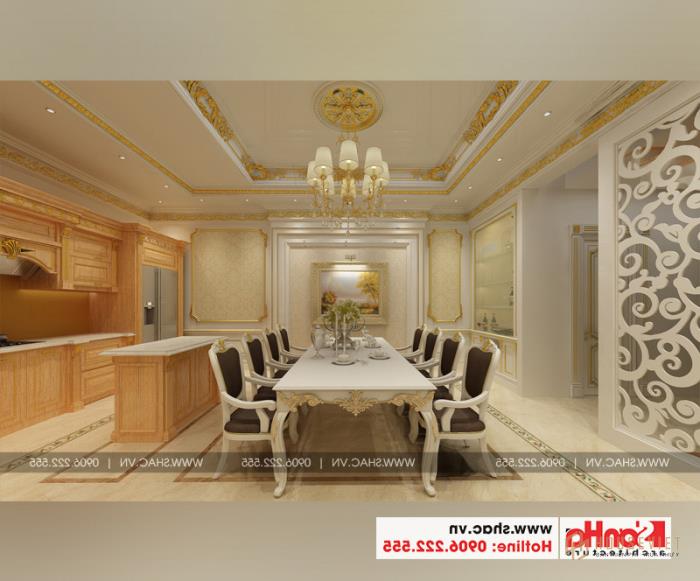 Cách bố trí nhà bếp đẹp mang phong cách hoàng gia châu Âu cho nhà phố đẹp 
